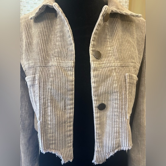POL Beige Corduroy Cropped Jacket Bohemian - Picture 6 of 9